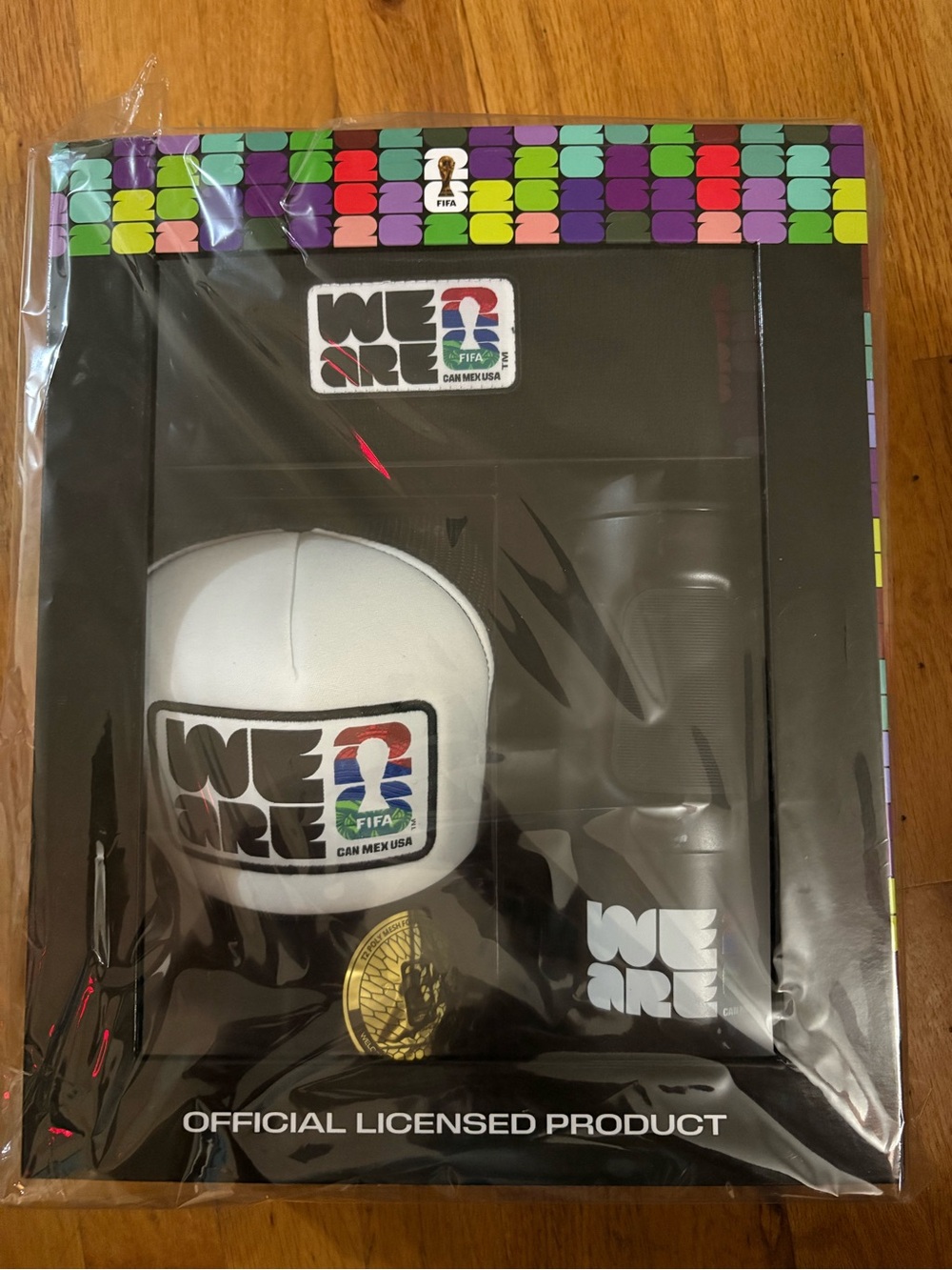 FIFA White Patch Baseball Cap, Thermos and Headband - Official Licensed